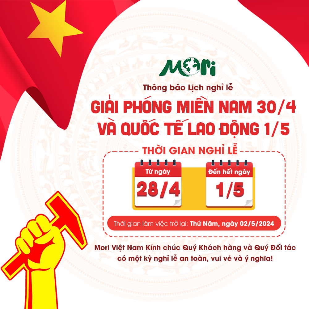 THÔNG BÁO LỊCH NGHỈ LỄ GIẢI PHÓNG MIỀN NAM 30/4 VÀ QUỐC TẾ LAO ĐỘNG 01/05 NĂM 2024