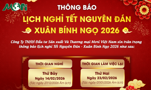 MORI VIỆT NAM THÔNG BÁO LỊCH NGHỈ TẾT NGUYÊN ĐÁN XUÂN BÍNH NGỌ 2026